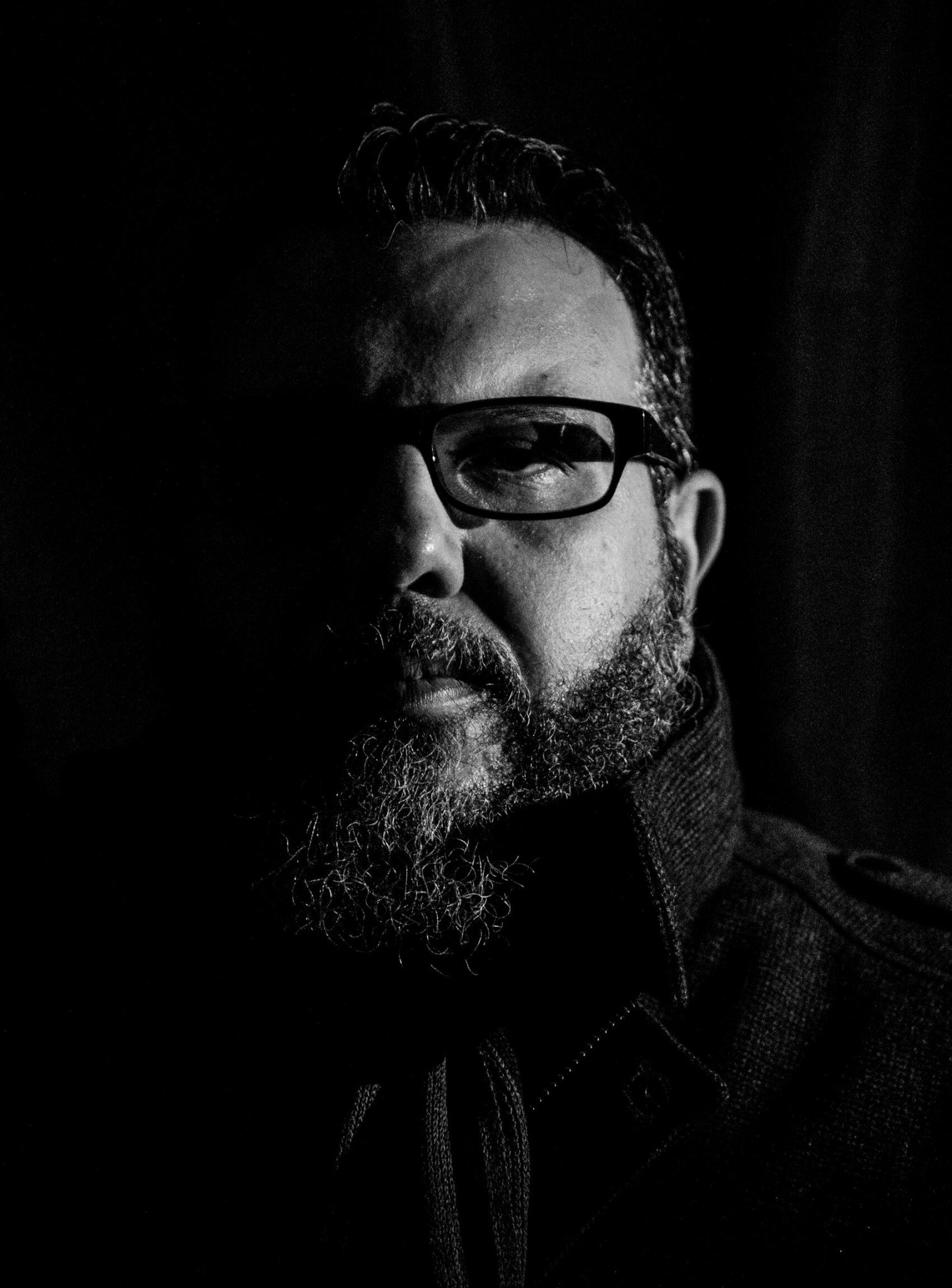 Black and white portrait of author Declan Graves